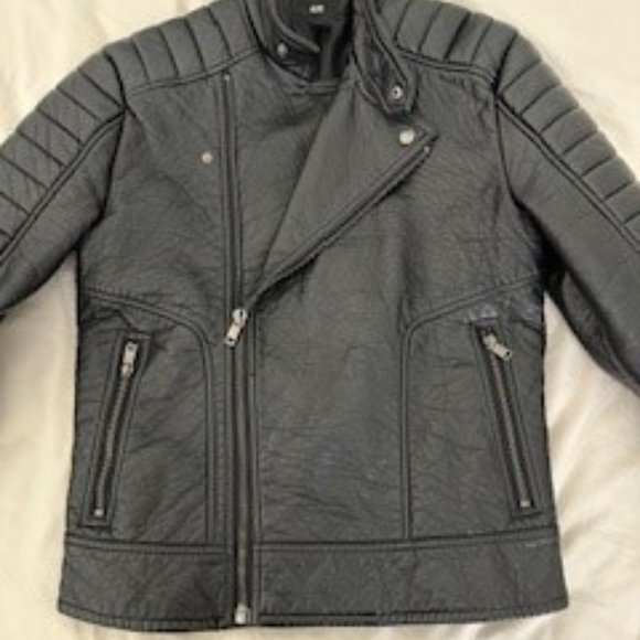 H&M Faux Leather Motorcycle Jacket - Picture 1 of 6